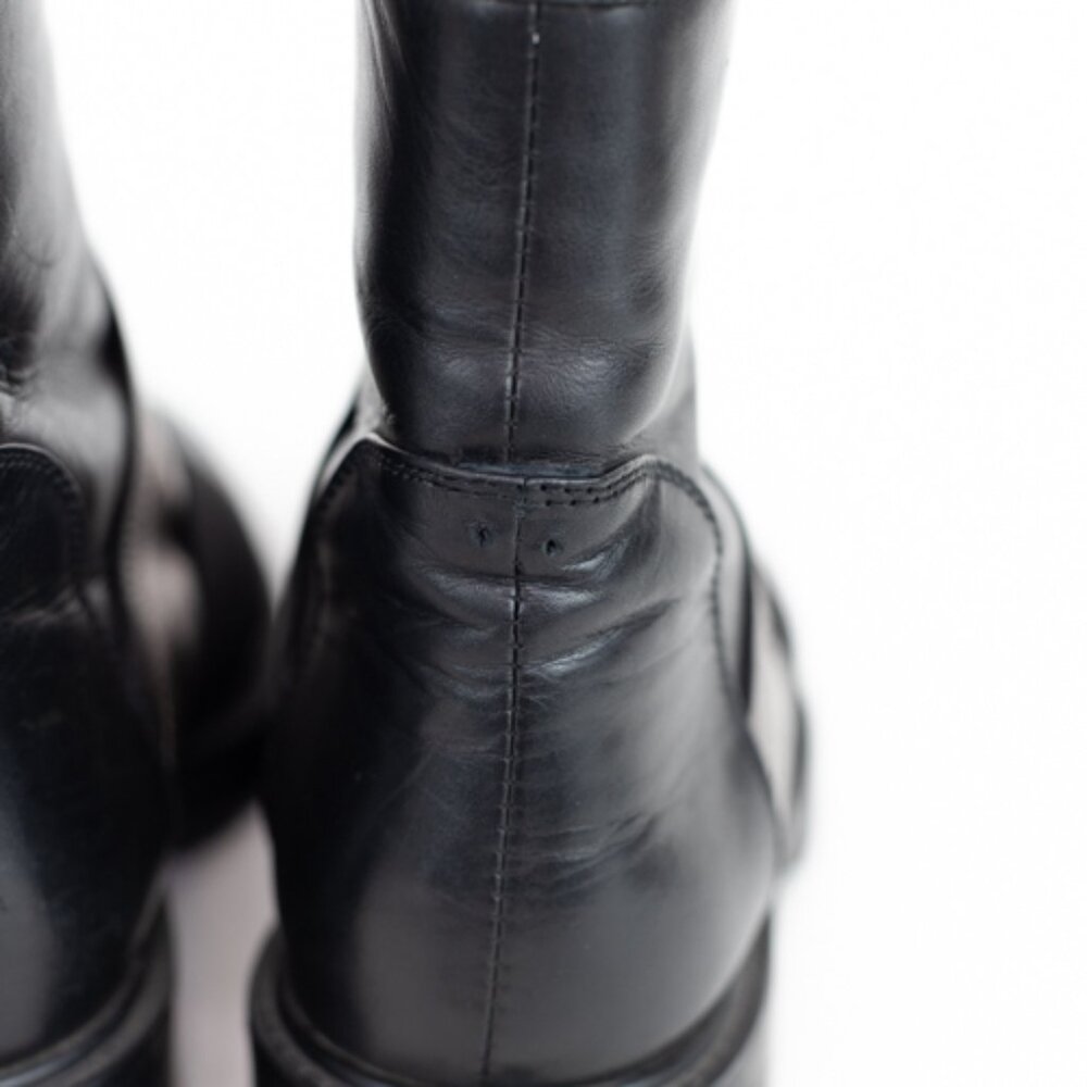 Maria Moro Black Leather & Metallic Mid-Calf Boots – Size 37 (Approx. US 6.5–7) - Picture 8 of 13